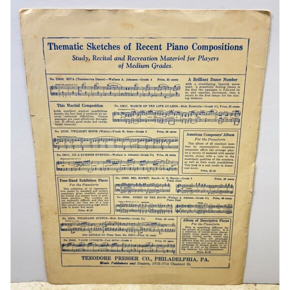 Dance of the Fauns Vtg Piano Sheet Music George S Schuler 30s Pianoforte - Picture 5 of 6